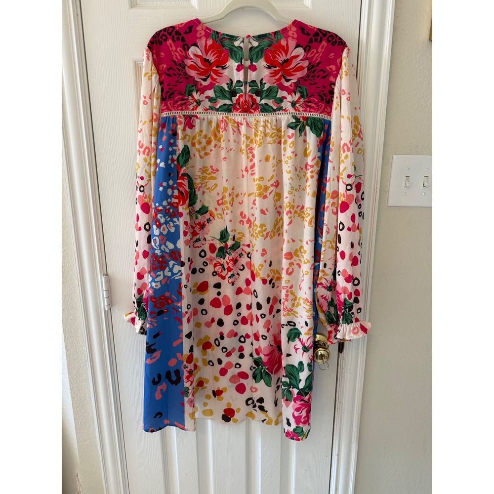 Umgee USA Mixed Floral Leopard Print Boho Shift Dress 2XL WC2478 Pink Blue - Picture 7 of 10